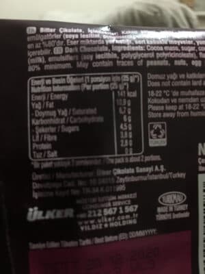 Ülker Dark Chocolate 70%