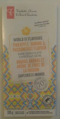 Pineapple, Banana, & Passionfruit Flavour Dark Chocolate
