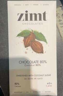 Chocolate 80% Sweetened with Coconut Sugar